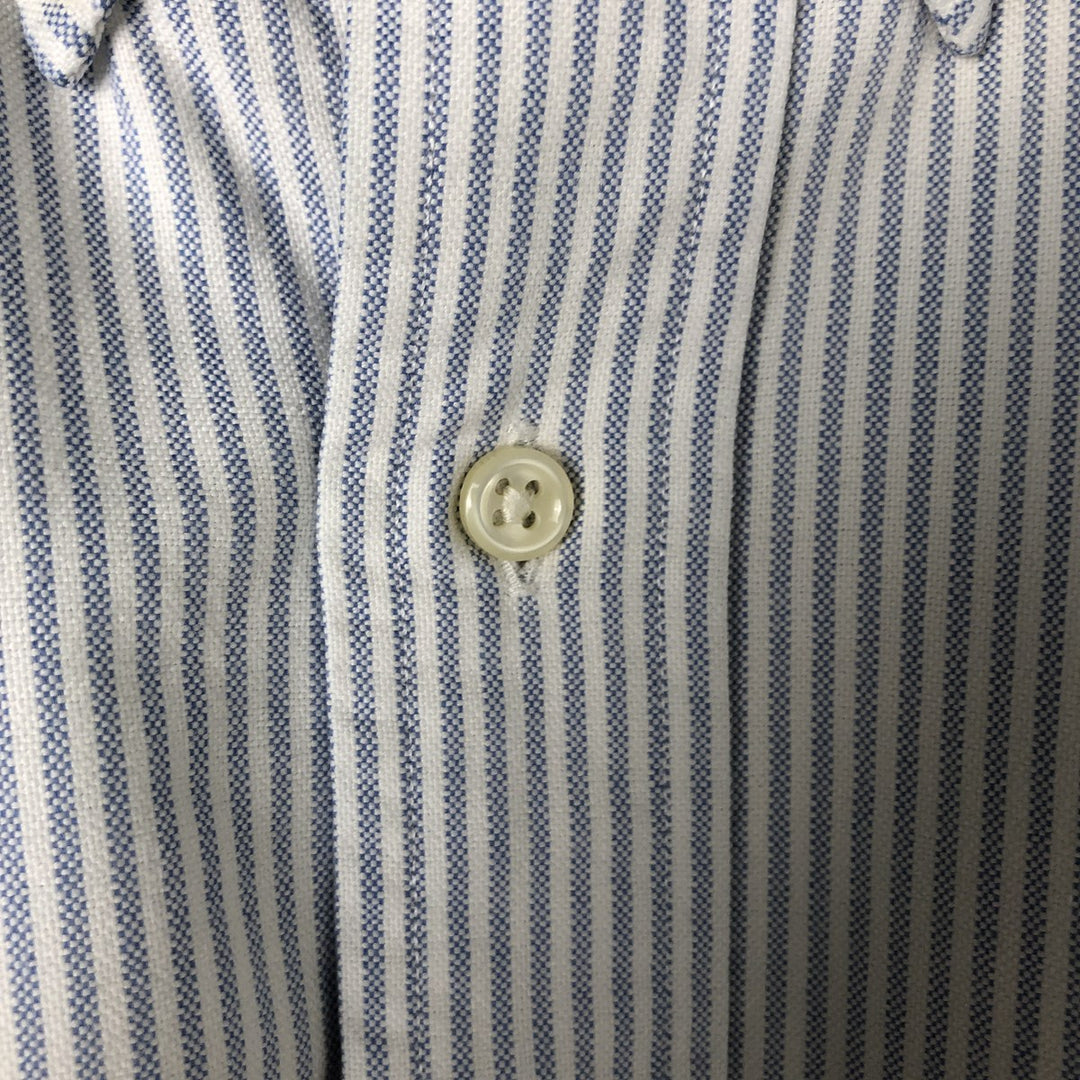 Ralph Lauren BLAKE short sleeve button down striped shirt, men's size L cotton white type Vintage Second Hand