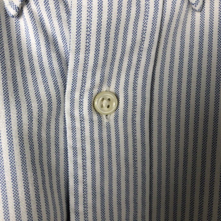 Ralph Lauren BLAKE short sleeve button down striped shirt, men's size L cotton white type Vintage Second Hand