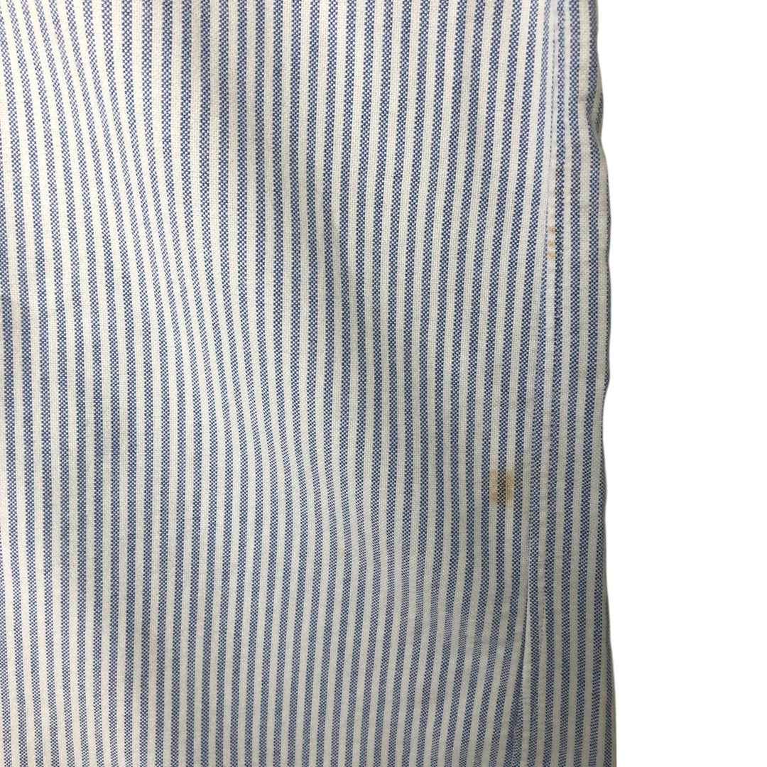 Ralph Lauren BLAKE short sleeve button down striped shirt, men's size L cotton white type Vintage Second Hand