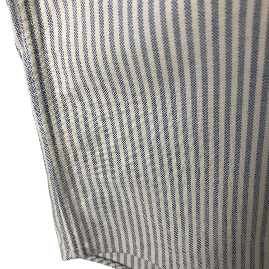 Ralph Lauren BLAKE short sleeve button down striped shirt, men's size L cotton white type Vintage Second Hand