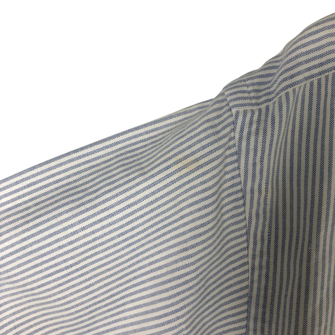 Ralph Lauren BLAKE short sleeve button down striped shirt, men's size L cotton white type Vintage Second Hand
