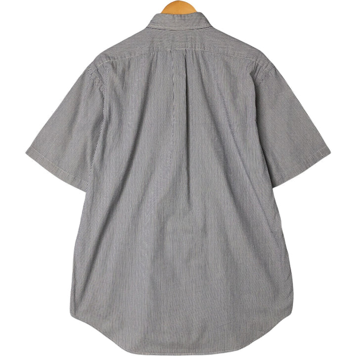 Ralph Lauren BLAKE Seersucker Short Sleeve Button-Down Striped Shirt, Men's M cotton white type Vintage Second Hand