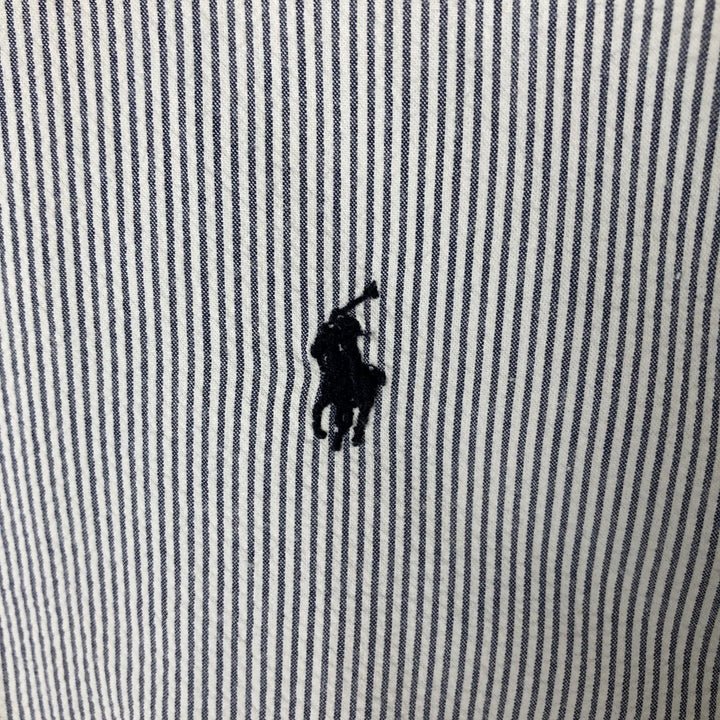 Ralph Lauren BLAKE Seersucker Short Sleeve Button-Down Striped Shirt, Men's M cotton white type Vintage Second Hand