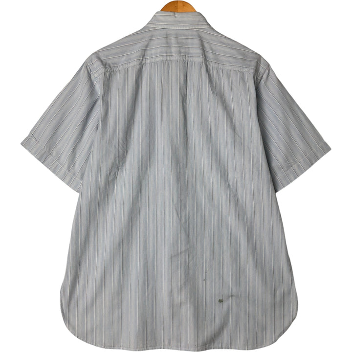 Ralph Lauren POLO by Ralph Lauren Multi-stripe short sleeve button-down striped shirt, men's size M cotton Blue type light blue Vintage Second Hand