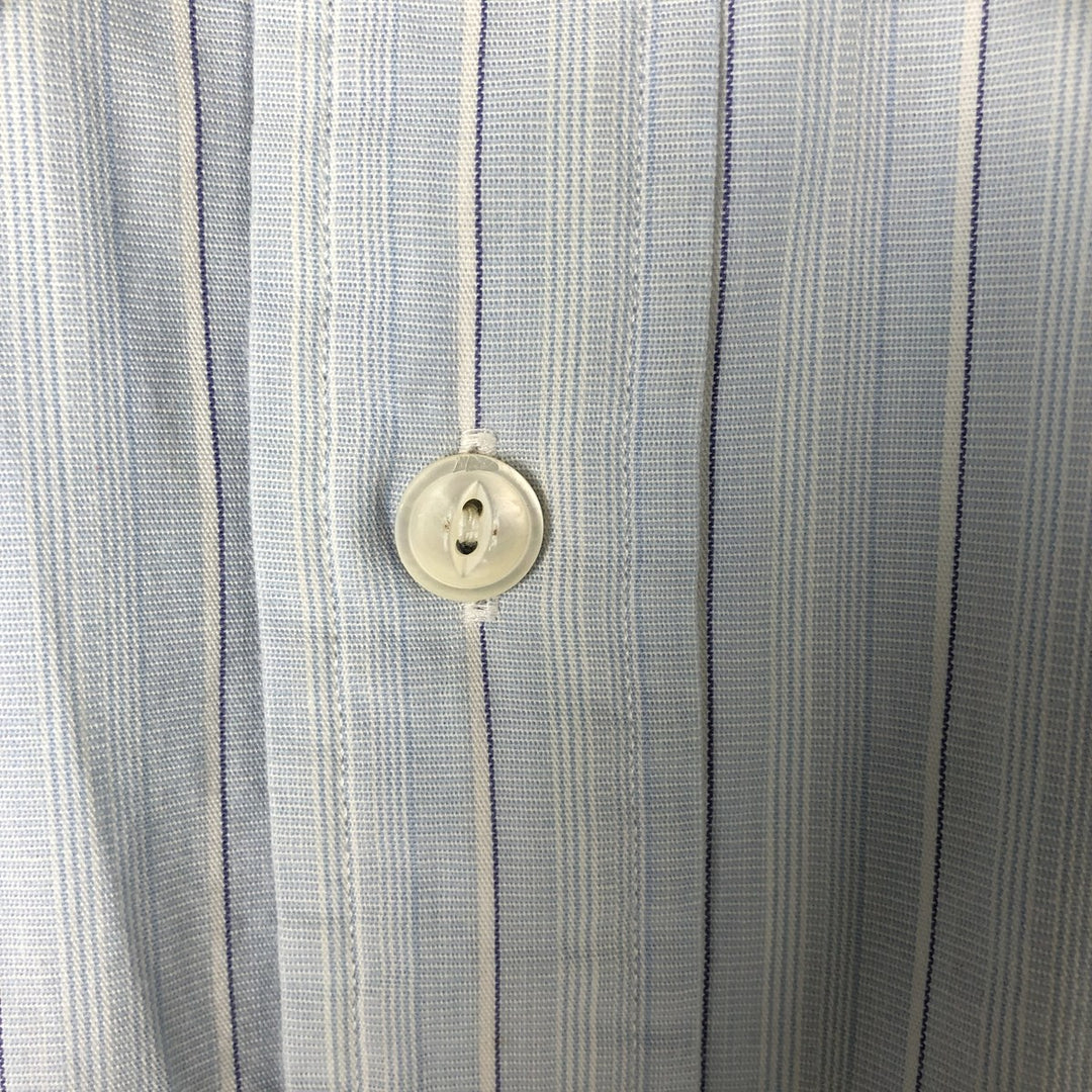 Ralph Lauren POLO by Ralph Lauren Multi-stripe short sleeve button-down striped shirt, men's size M cotton Blue type light blue Vintage Second Hand
