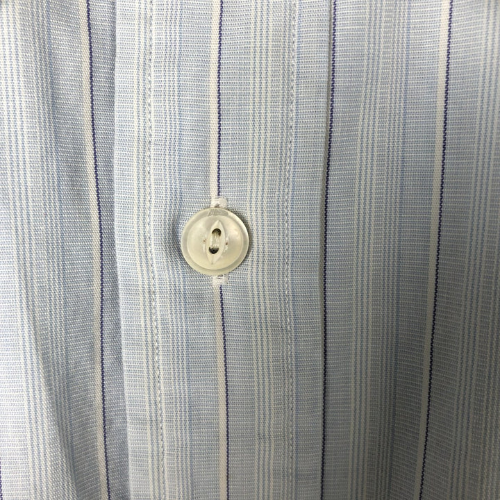 Ralph Lauren POLO by Ralph Lauren Multi-stripe short sleeve button-down striped shirt, men's size M cotton Blue type light blue Vintage Second Hand