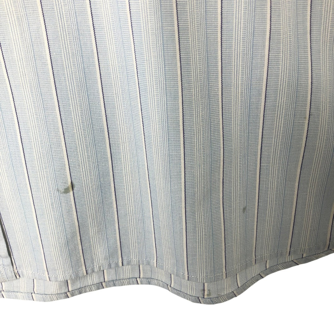 Ralph Lauren POLO by Ralph Lauren Multi-stripe short sleeve button-down striped shirt, men's size M cotton Blue type light blue Vintage Second Hand