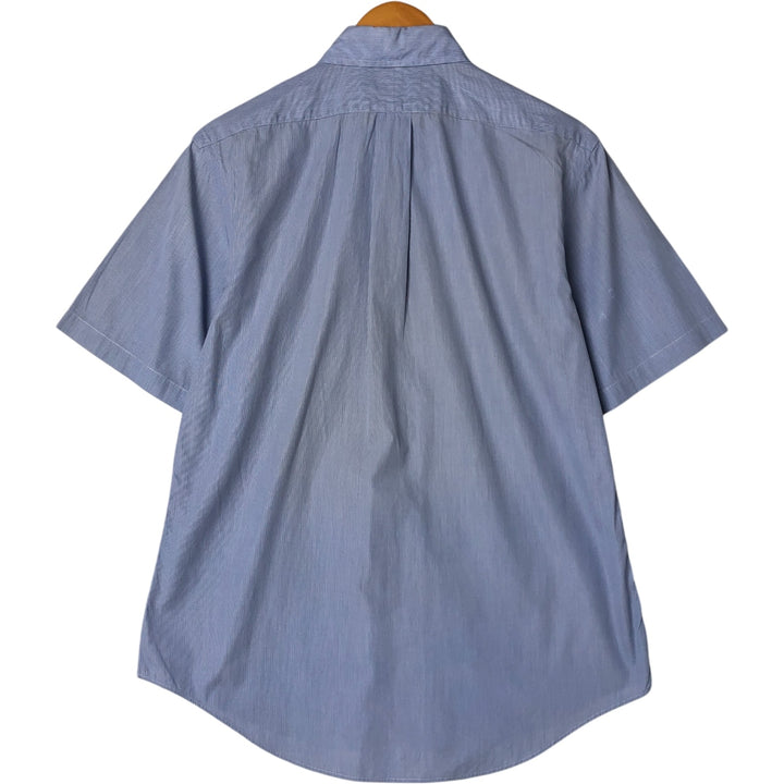 Ralph Lauren CUSTOM FIT short sleeve button down striped shirt men's size L cotton blue type Vintage Second Hand