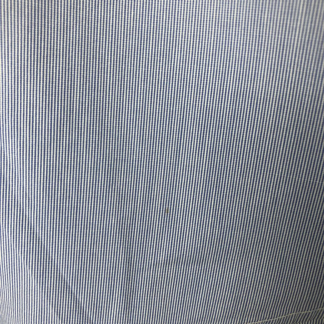 Ralph Lauren CUSTOM FIT short sleeve button down striped shirt men's size L cotton blue type Vintage Second Hand