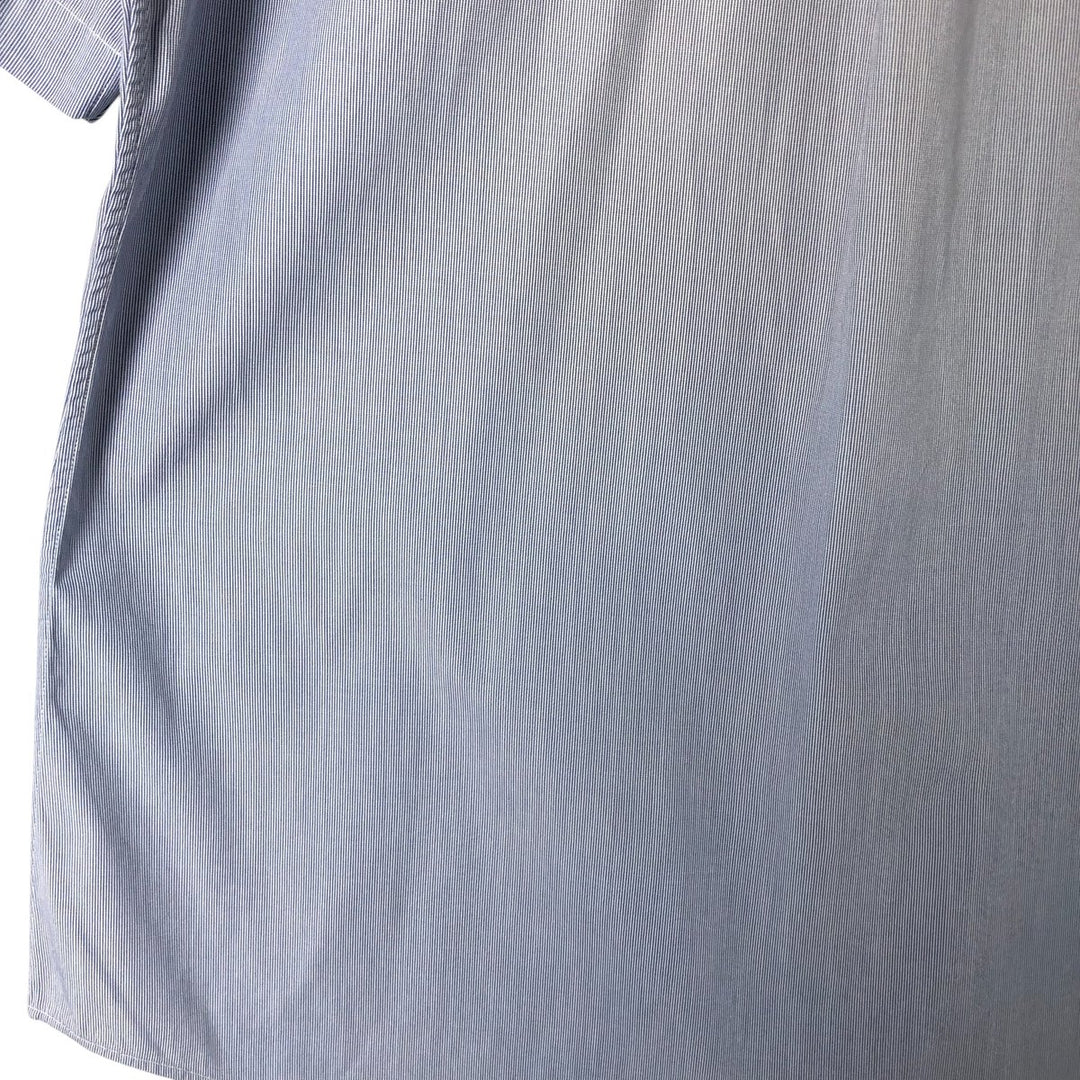 Ralph Lauren CUSTOM FIT short sleeve button down striped shirt men's size L cotton blue type Vintage Second Hand