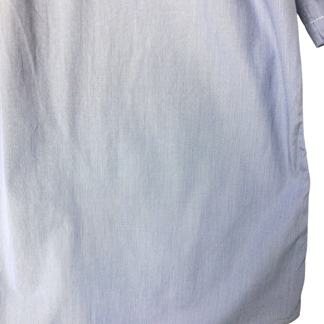 Ralph Lauren CUSTOM FIT short sleeve button down striped shirt men's size L cotton blue type Vintage Second Hand