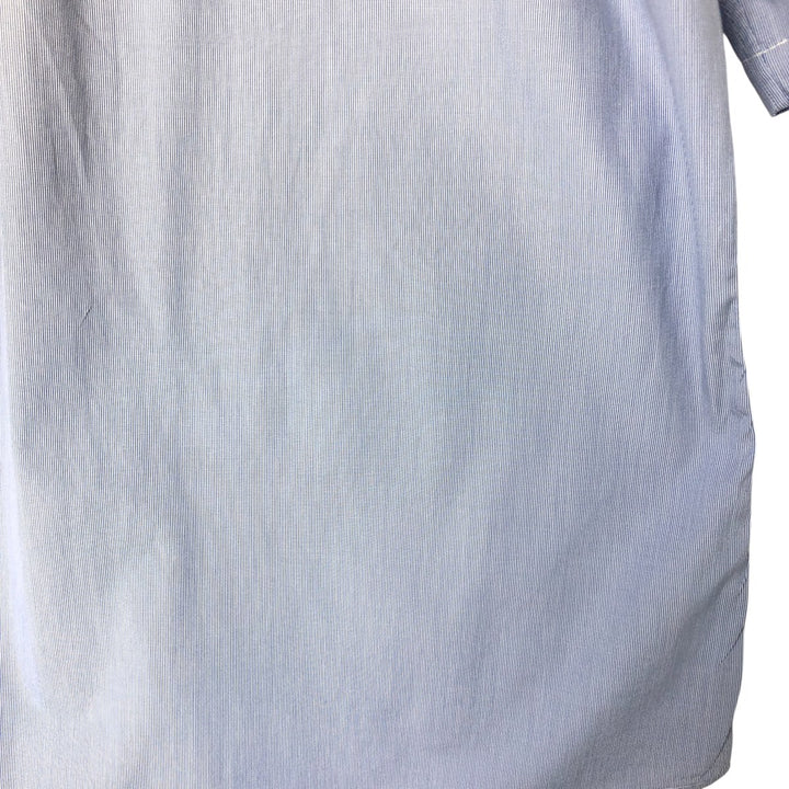 Ralph Lauren CUSTOM FIT short sleeve button down striped shirt men's size L cotton blue type Vintage Second Hand