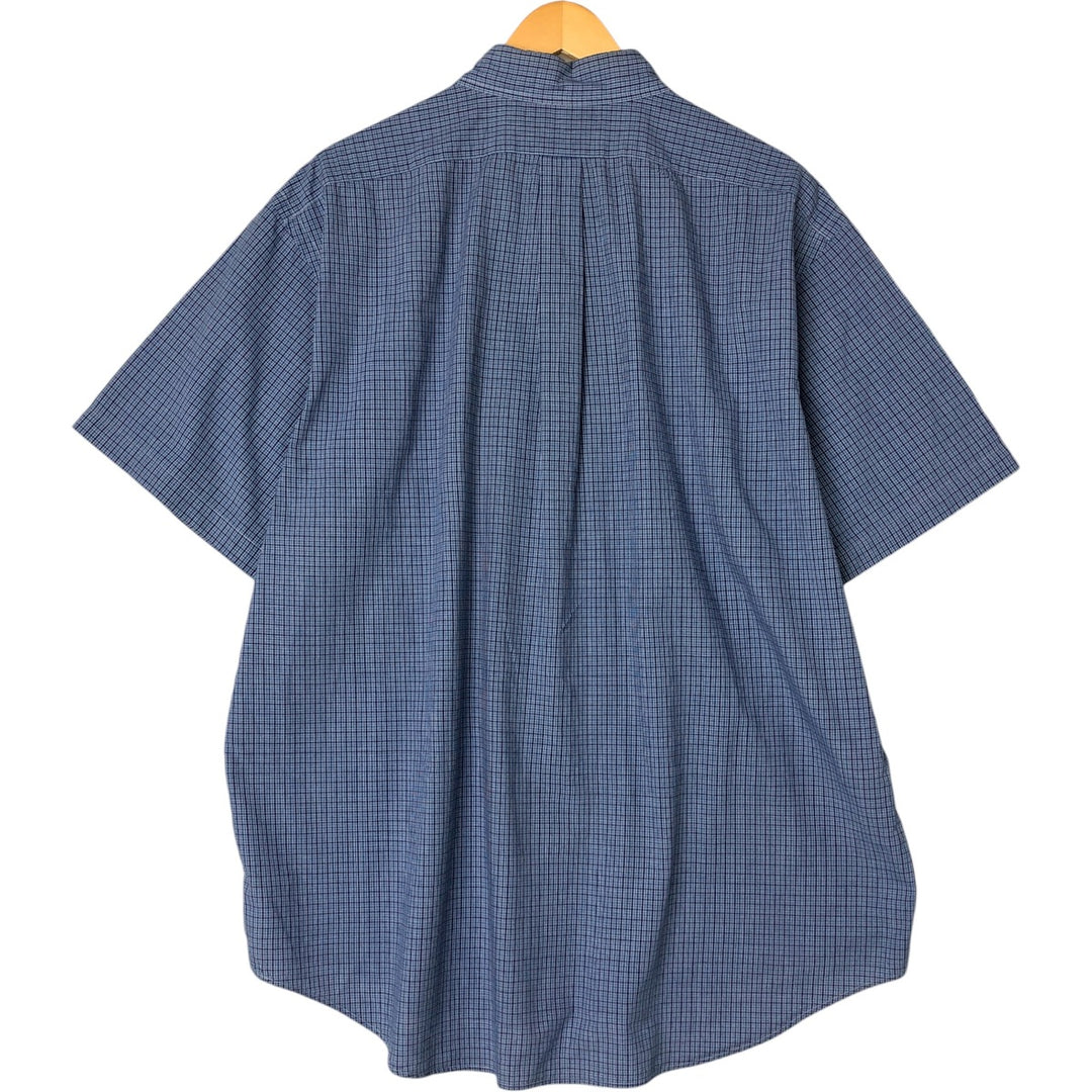 Ralph Lauren BLAKE short sleeve button down check shirt men's XL size cotton blue type Vintage Second Hand