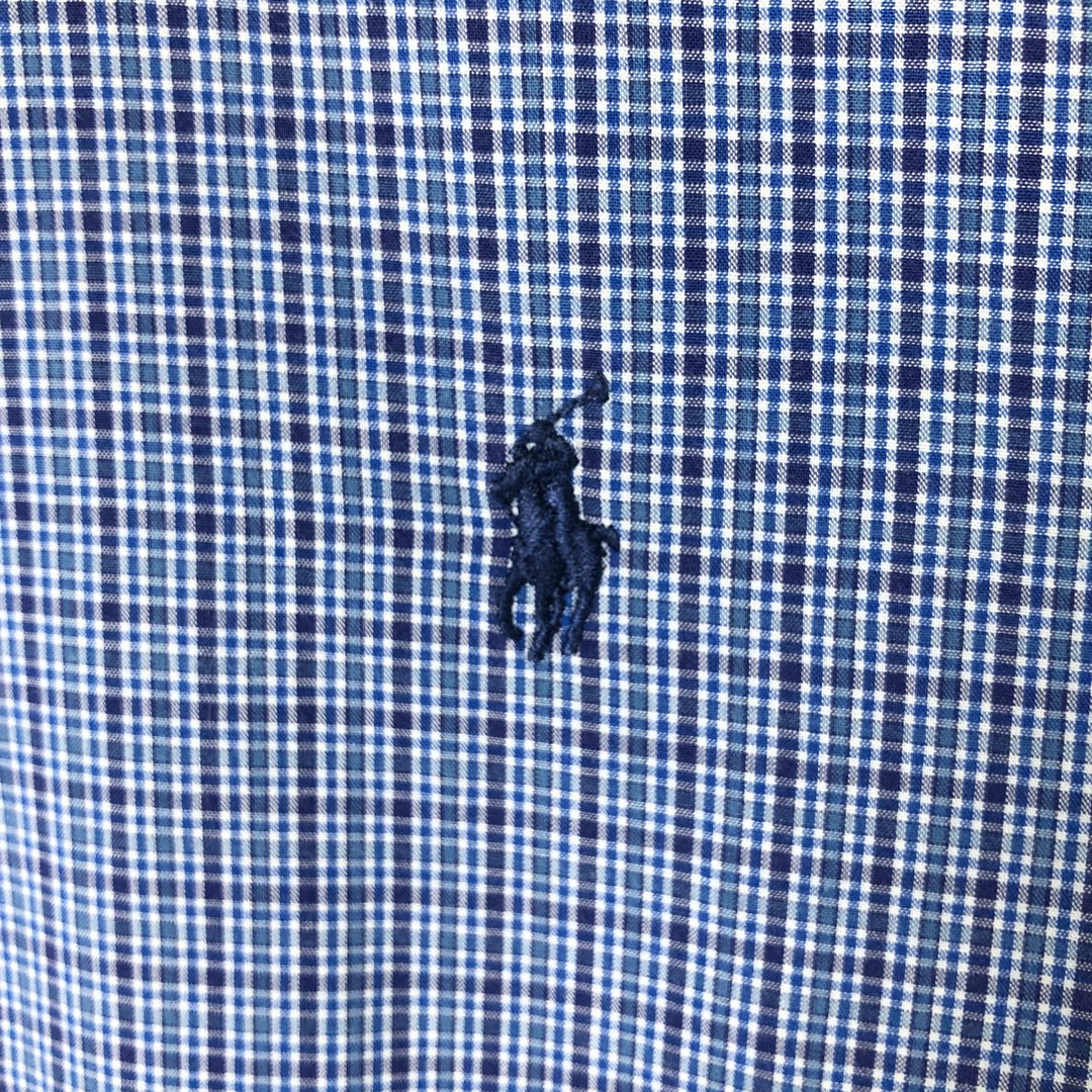 Ralph Lauren BLAKE short sleeve button down check shirt men's XL size cotton blue type Vintage Second Hand