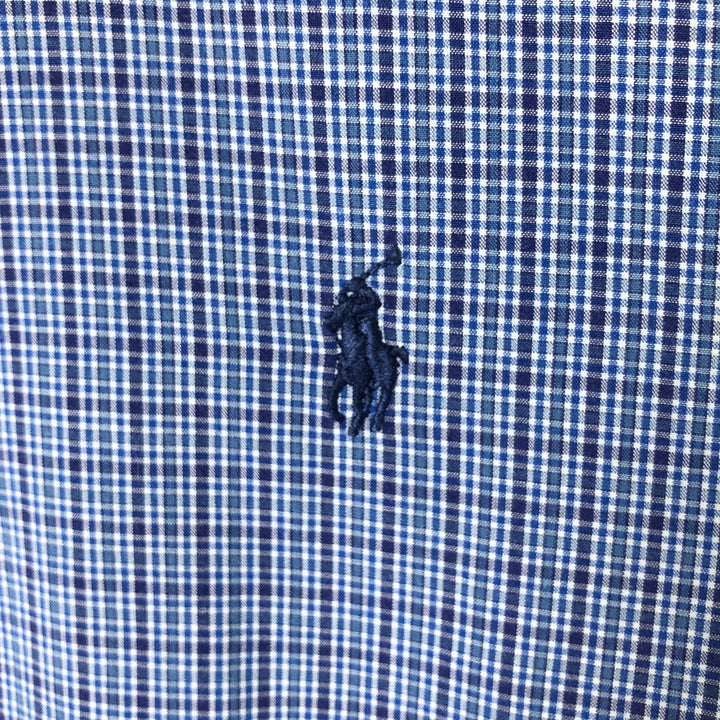 Ralph Lauren BLAKE short sleeve button down check shirt men's XL size cotton blue type Vintage Second Hand