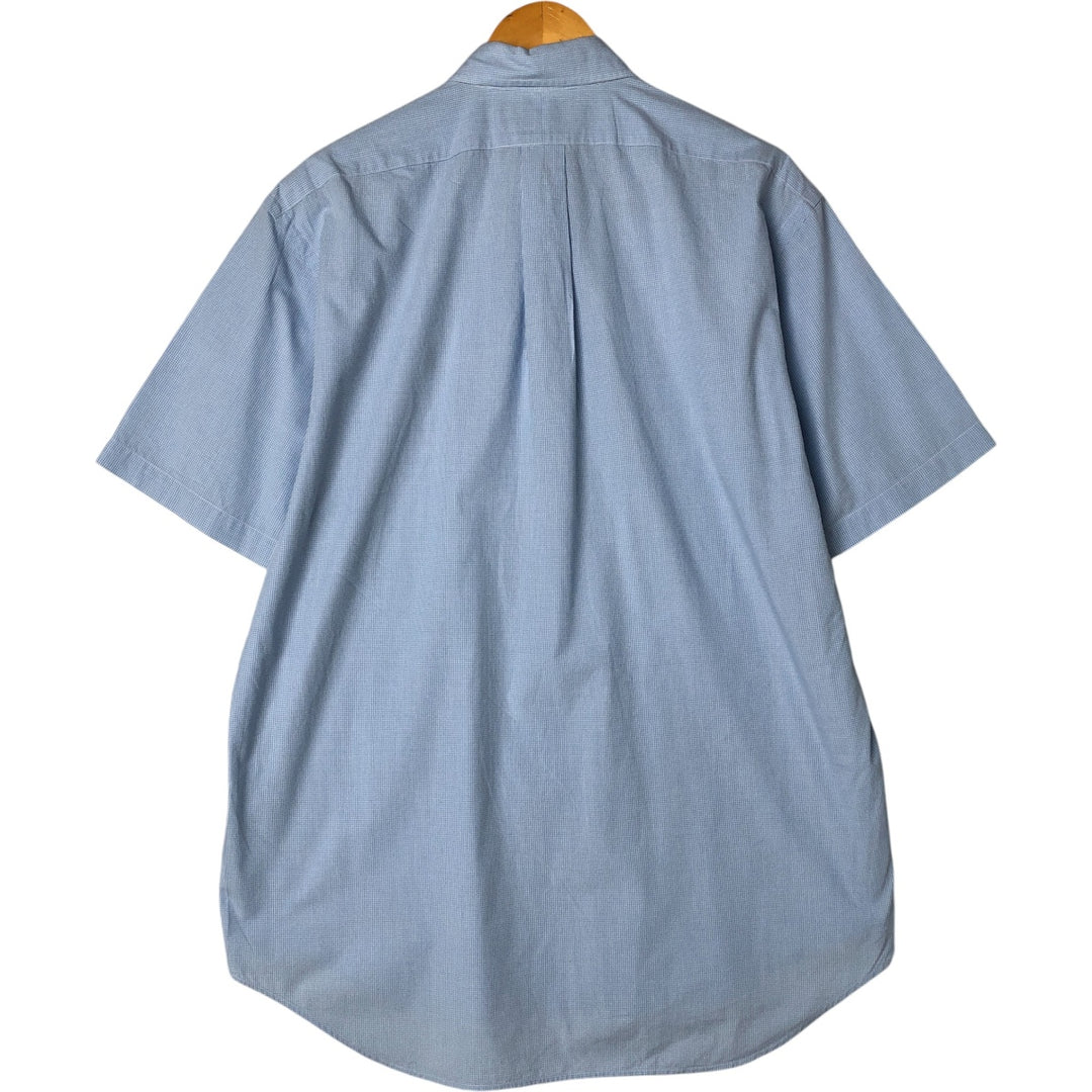 Ralph Lauren BLAKE Gingham Check Short Sleeve Button Down Check Shirt Men's M cotton Blue type light blue Vintage Second Hand