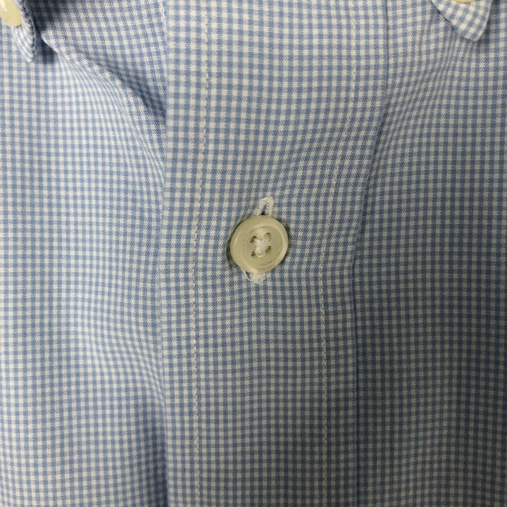Ralph Lauren BLAKE Gingham Check Short Sleeve Button Down Check Shirt Men's M cotton Blue type light blue Vintage Second Hand