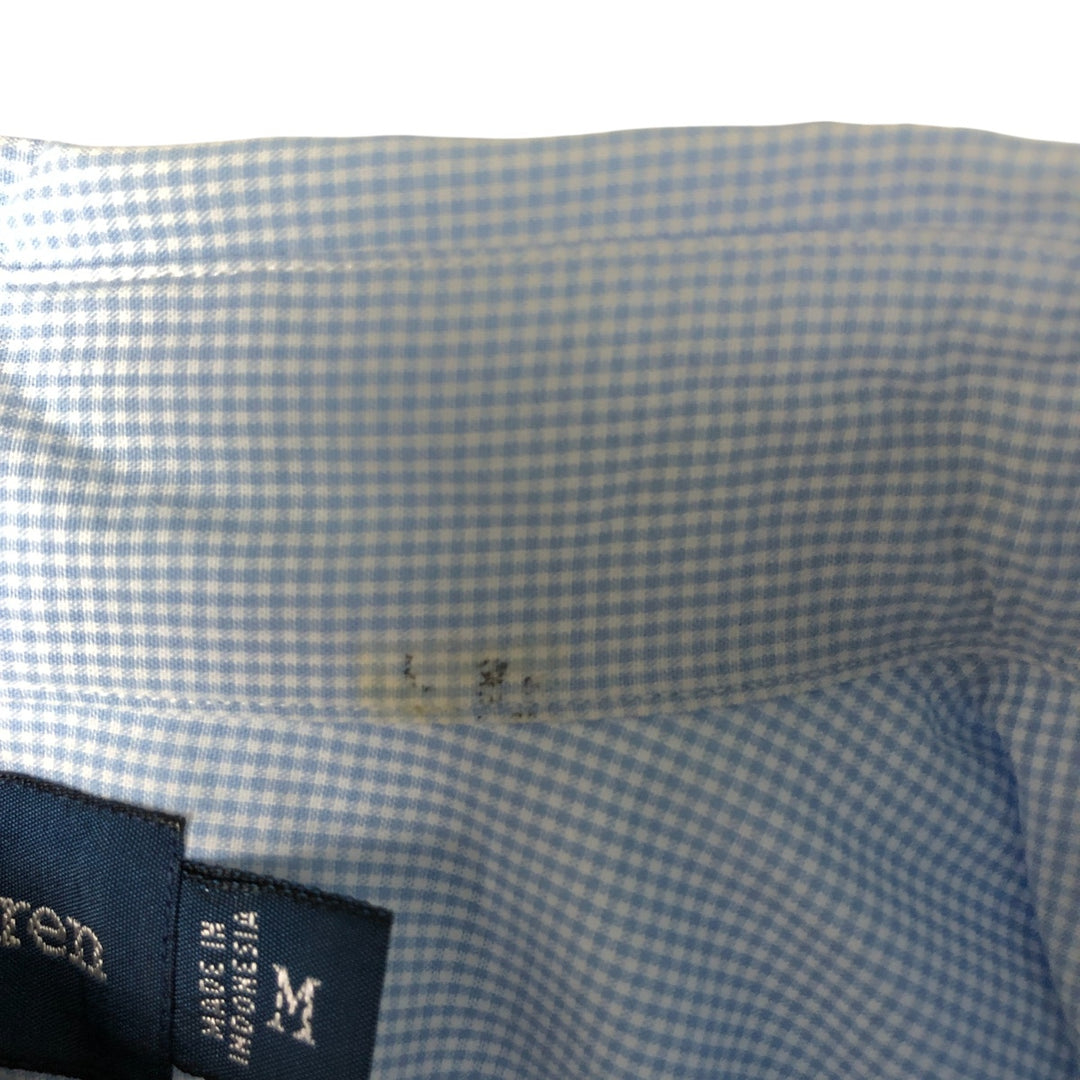 Ralph Lauren BLAKE Gingham Check Short Sleeve Button Down Check Shirt Men's M cotton Blue type light blue Vintage Second Hand