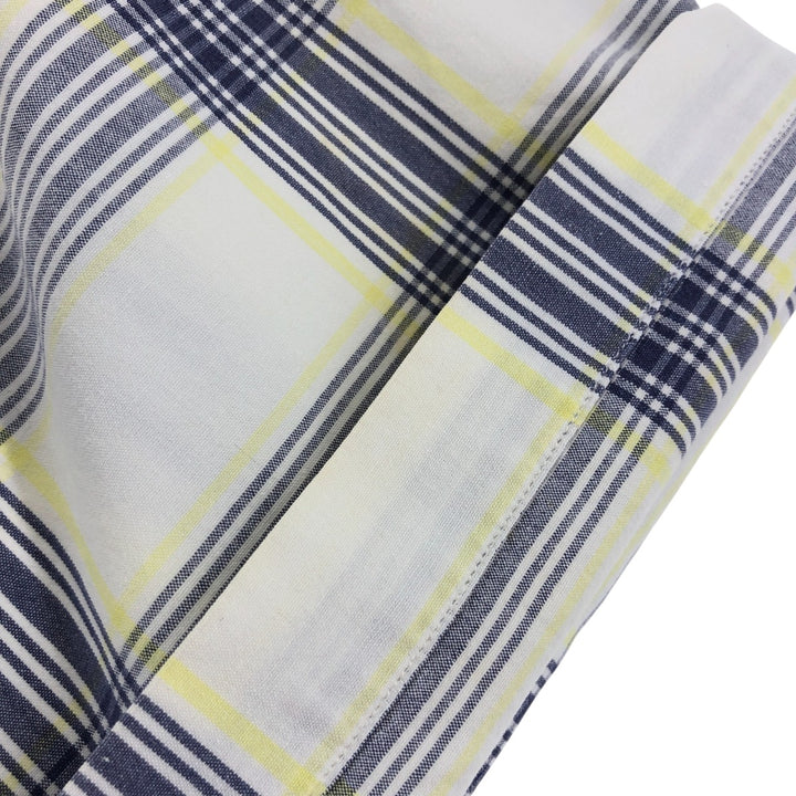 Ralph Lauren BLAIRE short sleeve button down check shirt, men's size L cotton white type Vintage Second Hand