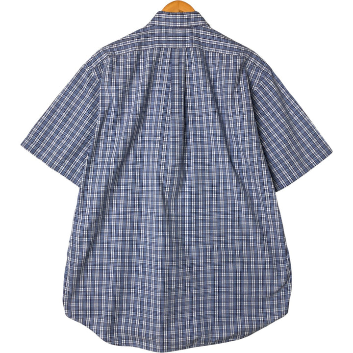 Ralph Lauren BLAKE short sleeve button down check shirt, men's size L cotton Blue type light blue Vintage Second Hand