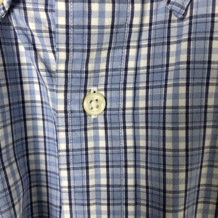 Ralph Lauren BLAKE short sleeve button down check shirt, men's size L cotton Blue type light blue Vintage Second Hand