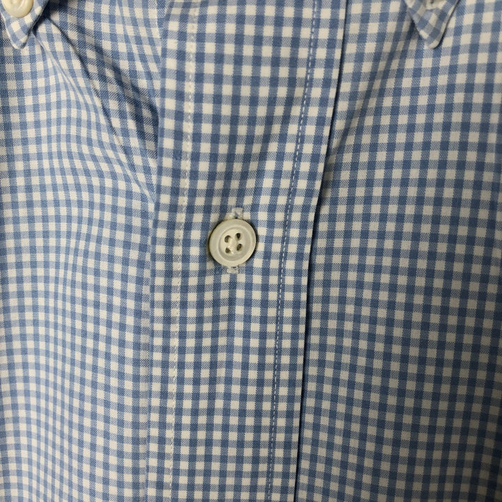 Ralph Lauren Classic Fit Gingham Check Short Sleeve Button Down Check Shirt Men's Size L cotton Blue type light blue Vintage Second Hand