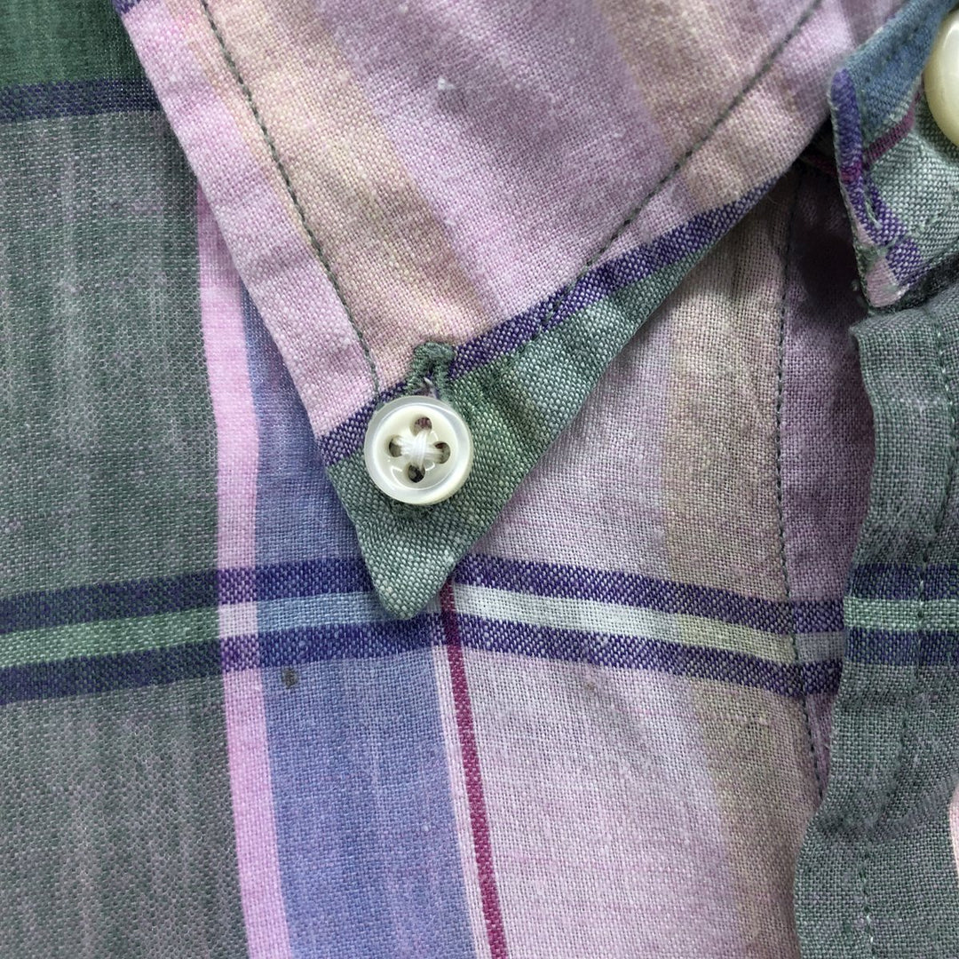 Ralph Lauren short sleeve button down check shirt, men's XL size cotton pink type Vintage Second Hand