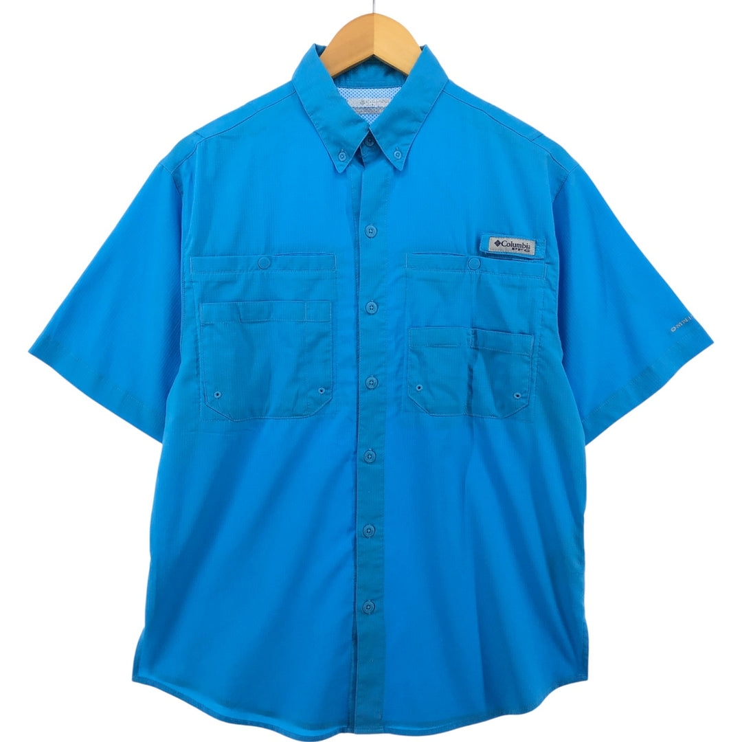 Columbia PFG Button-down Short Sleeve Fishing Shirt, Men's XS polyester Blue type light blue Vintage Second Hand