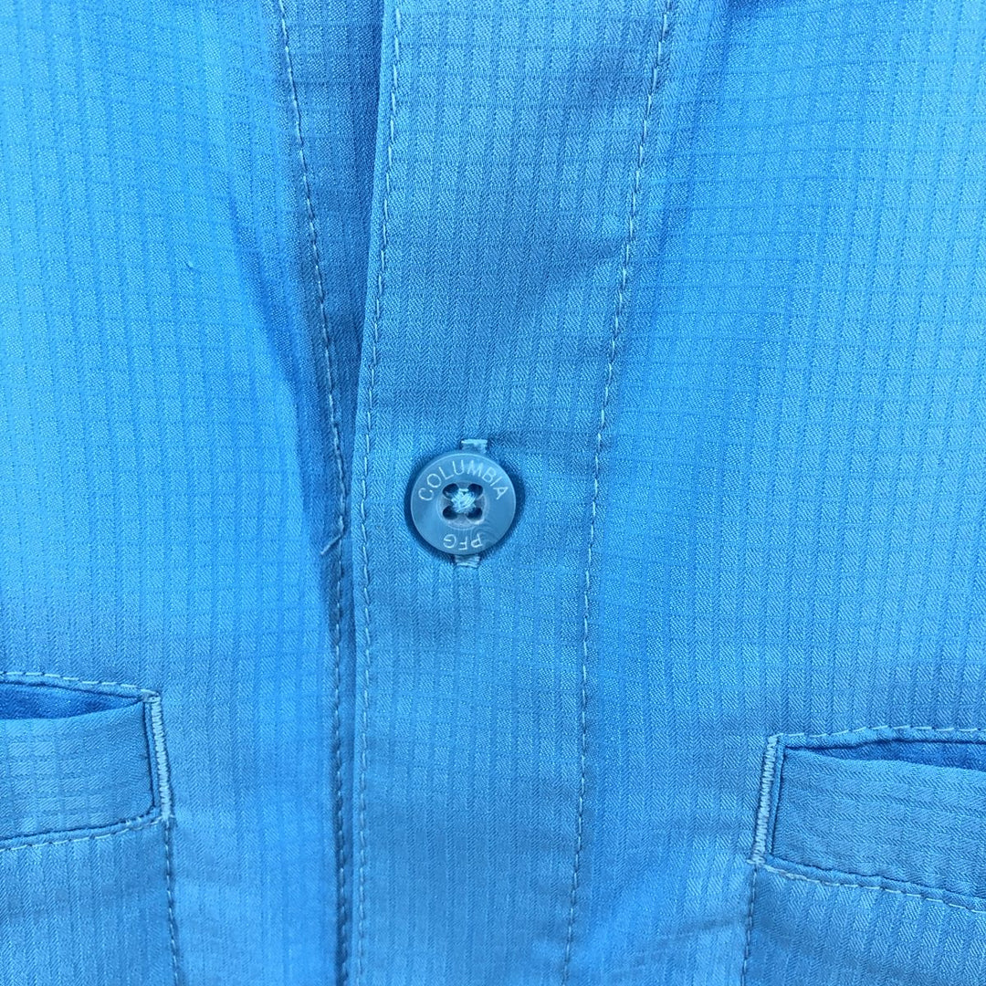 Columbia PFG Button-down Short Sleeve Fishing Shirt, Men's XS polyester Blue type light blue Vintage Second Hand
