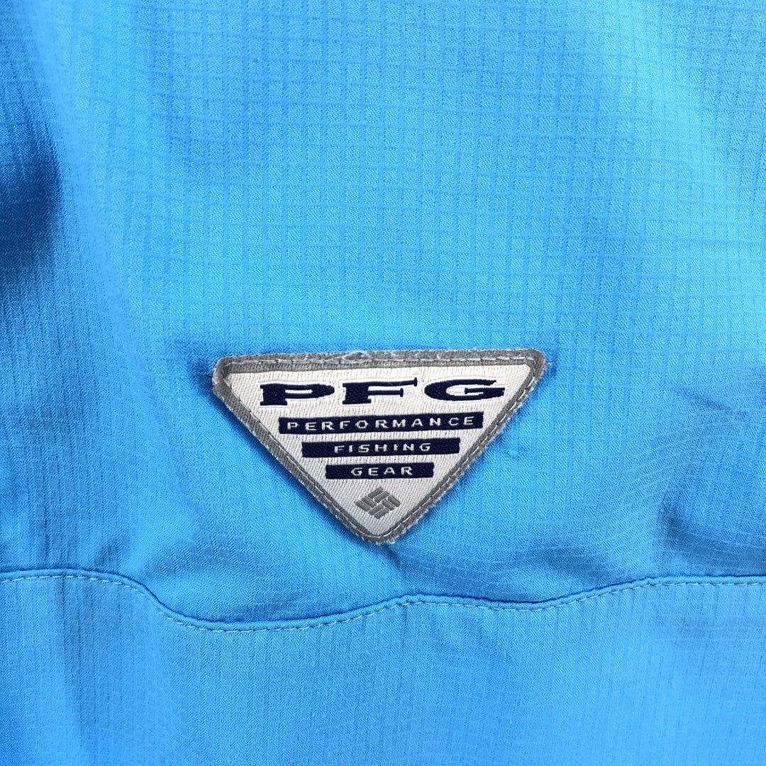 Columbia PFG Button-down Short Sleeve Fishing Shirt, Men's XS polyester Blue type light blue Vintage Second Hand