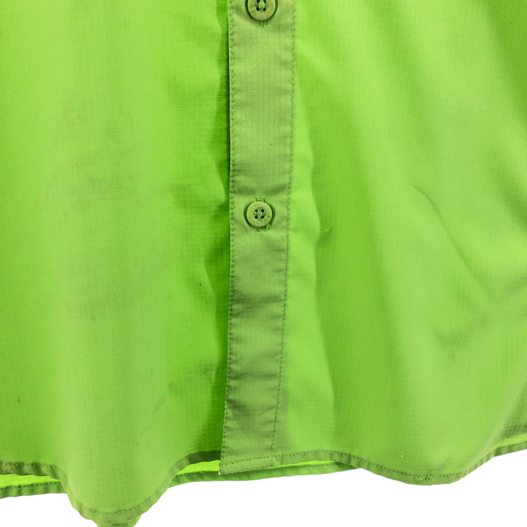Columbia PFG Button-down Short Sleeve Fishing Shirt, Men's S Size polyester green type yellow green Vintage Second Hand