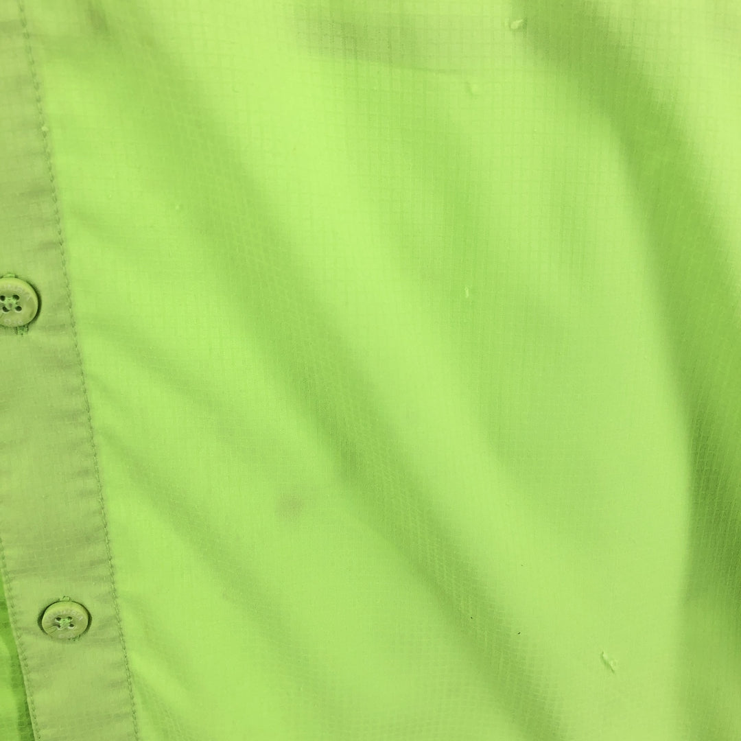 Columbia PFG Button-down Short Sleeve Fishing Shirt, Men's S Size polyester green type yellow green Vintage Second Hand