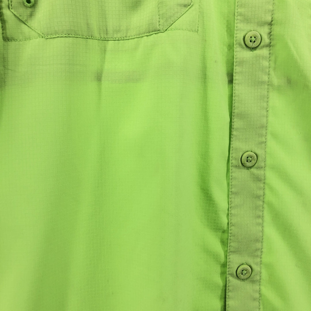 Columbia PFG Button-down Short Sleeve Fishing Shirt, Men's S Size polyester green type yellow green Vintage Second Hand