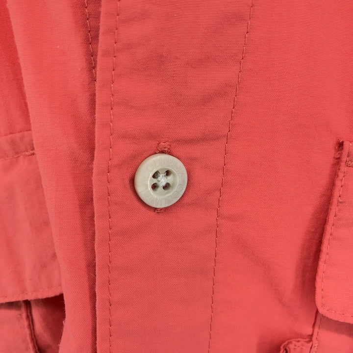 Columbia PFG Button-down Short Sleeve Fishing Shirt, Men's M Size Nylon red type Vintage Second Hand