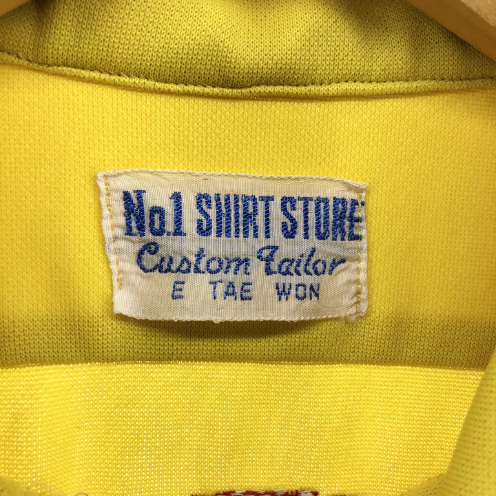 70s~ No.1 SHIRT STORE Custom Tailor E TAE WON Souvenir Short Sleeve Bowling Shirt Men's M Size Vintage unclear yellow type Vintage Second Hand