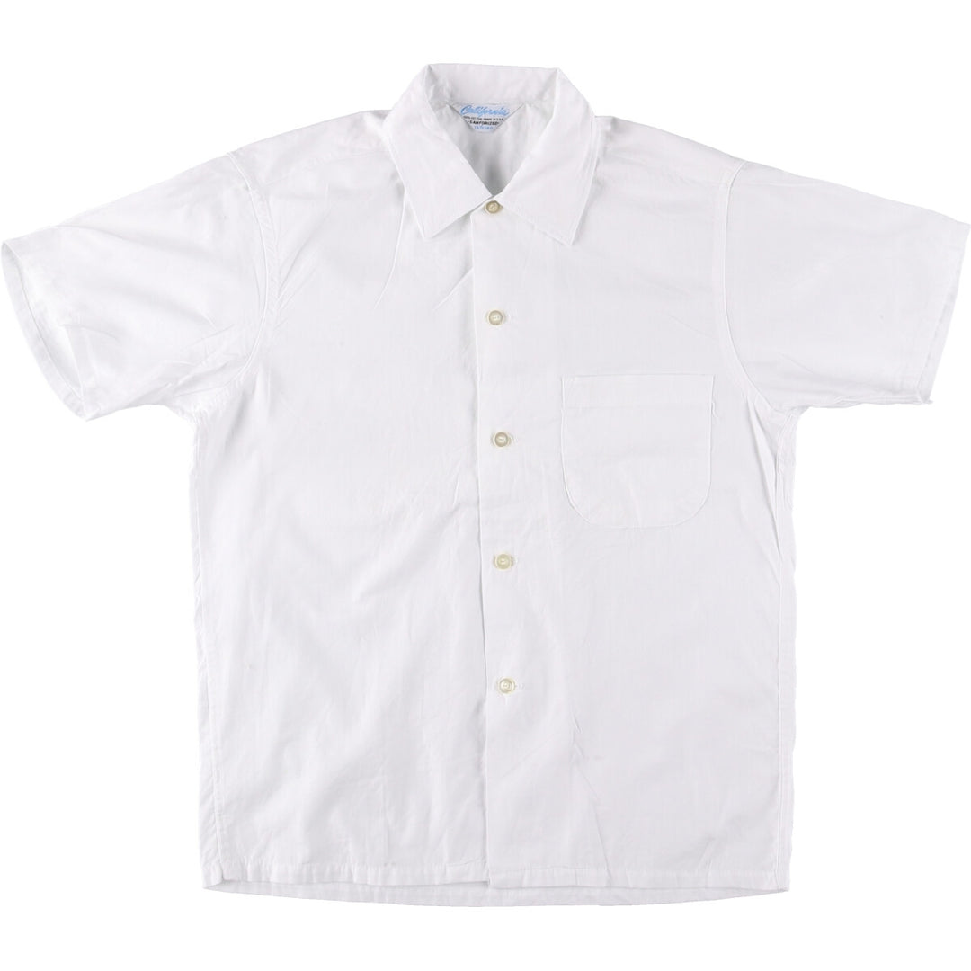 CALIFORNIA Short Sleeve Cotton Shirt Box Shirt Made in USA Men's S Size Vintage cotton white type Vintage Second Hand
