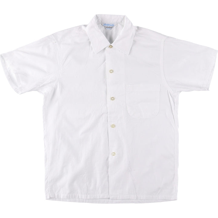 CALIFORNIA Short Sleeve Cotton Shirt Box Shirt Made in USA Men's S Size Vintage cotton white type Vintage Second Hand
