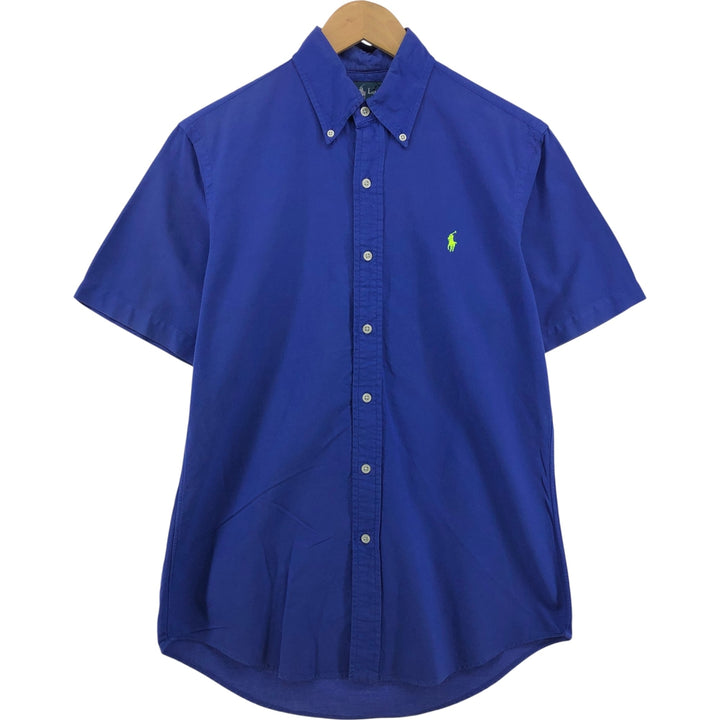 Ralph Lauren CUSTOM FIT short sleeve button down shirt, men's size S cotton blue type Vintage Second Hand