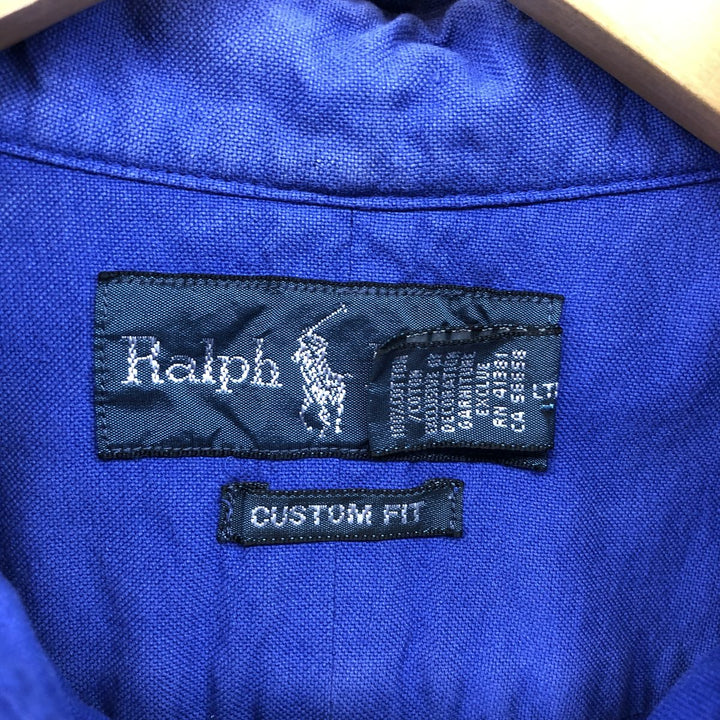 Ralph Lauren CUSTOM FIT short sleeve button down shirt, men's size S cotton blue type Vintage Second Hand