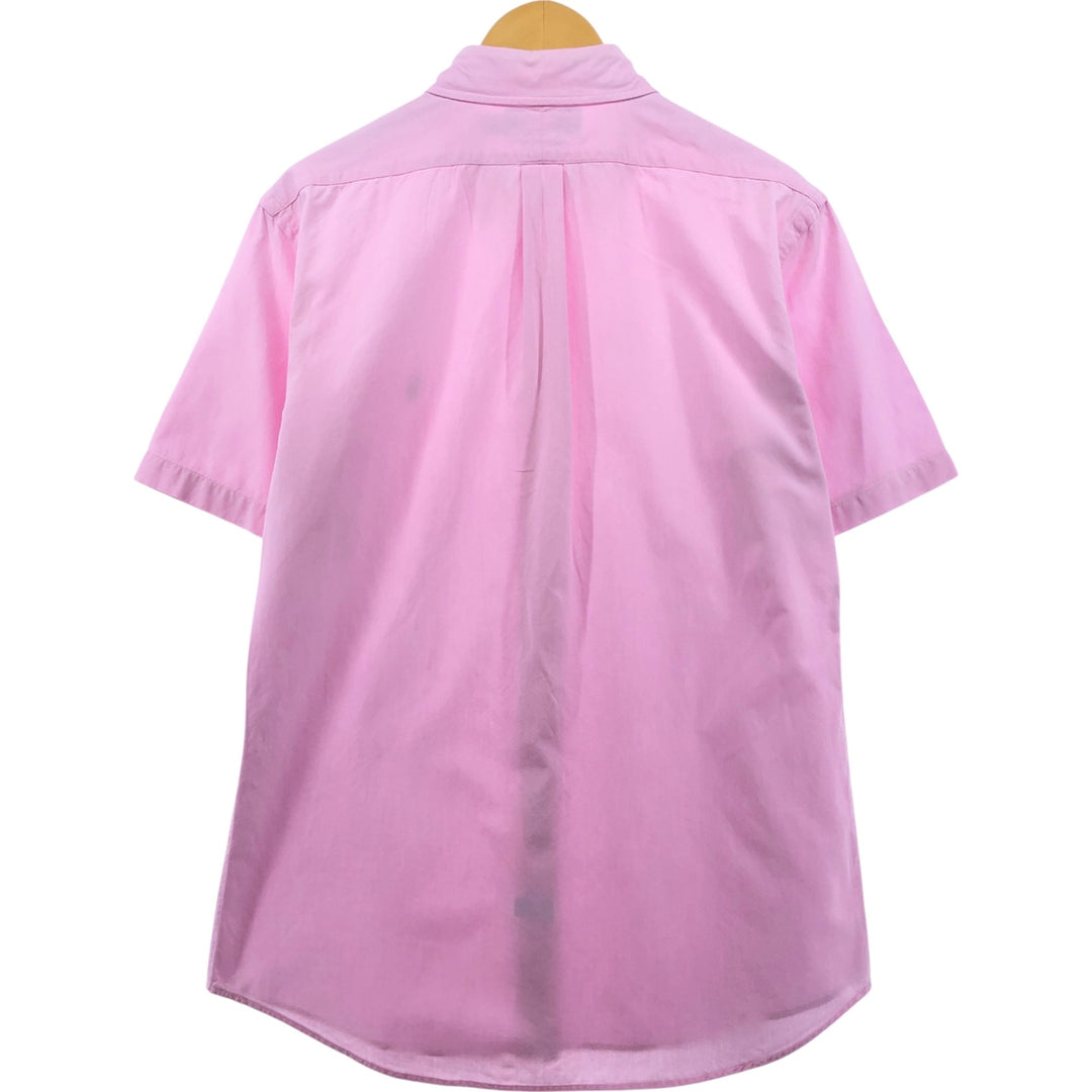Ralph Lauren CUSTOM FIT short sleeve button down shirt, women's size L cotton pink type Vintage Second Hand