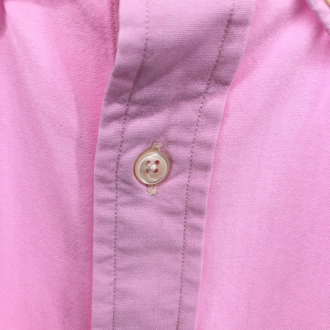 Ralph Lauren CUSTOM FIT short sleeve button down shirt, women's size L cotton pink type Vintage Second Hand