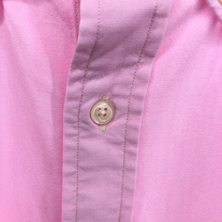 Ralph Lauren CUSTOM FIT short sleeve button down shirt, women's size L cotton pink type Vintage Second Hand