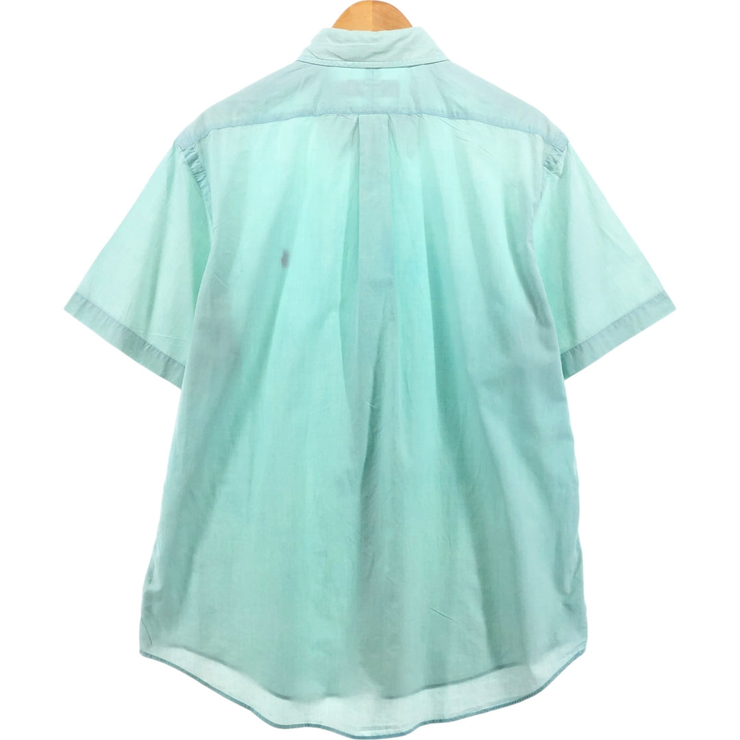 Ralph Lauren short sleeve button down shirt, men's size L cotton Mint green Vintage Second Hand