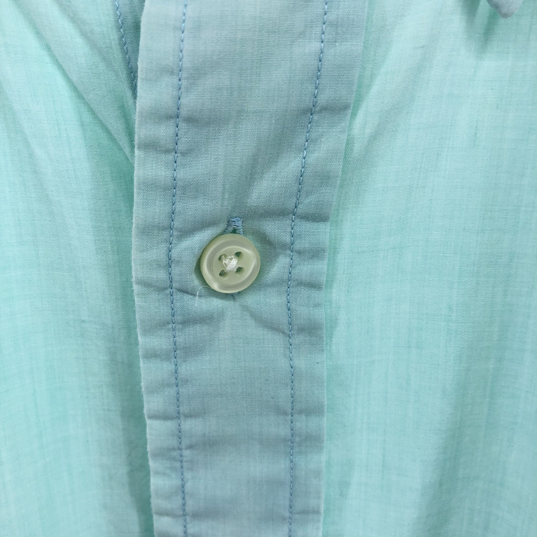 Ralph Lauren short sleeve button down shirt, men's size L cotton Mint green Vintage Second Hand