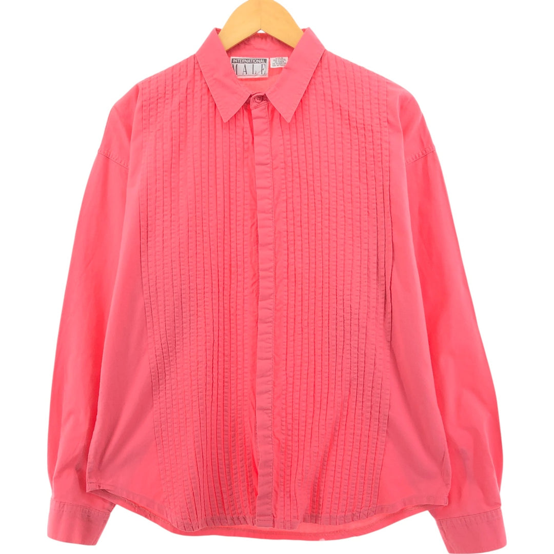 INTERNATIONAL MALE Long Sleeve Cotton Shirt Men's M Size cotton pink type Vintage Second Hand