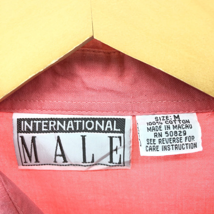 INTERNATIONAL MALE Long Sleeve Cotton Shirt Men's M Size cotton pink type Vintage Second Hand
