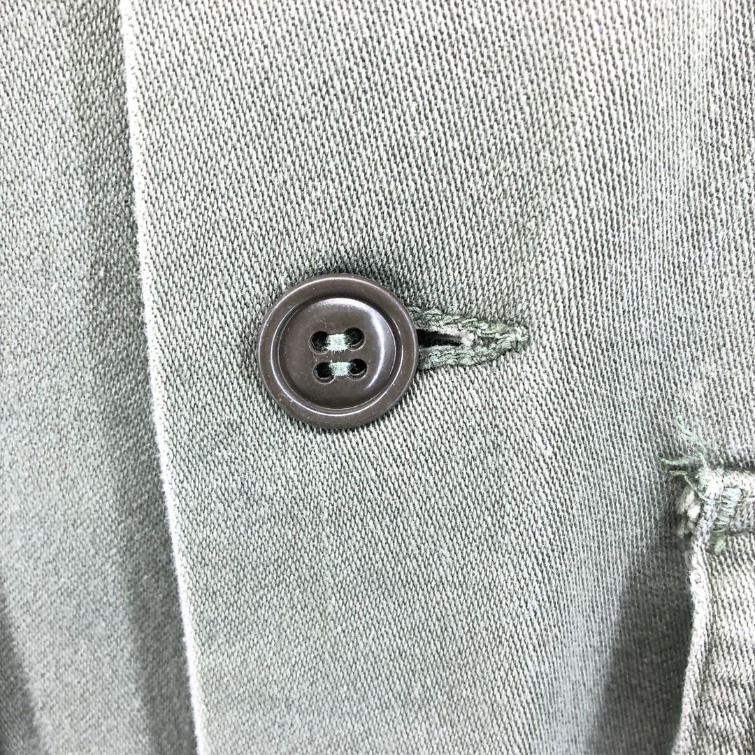 60'S barrel sleeve 3rd model military utility shirt, women's size M, vintage unclear Khaki type Vintage Second Hand