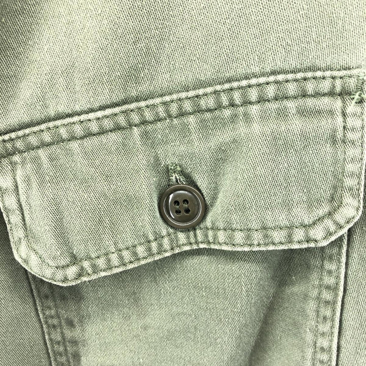 60'S barrel sleeve 3rd model military utility shirt, women's size M, vintage unclear Khaki type Vintage Second Hand
