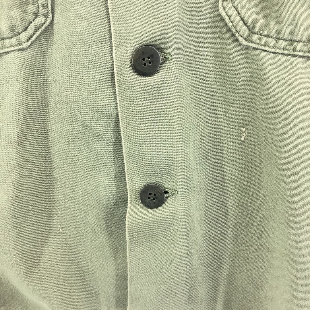 60'S barrel sleeve 3rd model military utility shirt, women's size M, vintage unclear Khaki type Vintage Second Hand