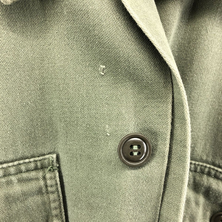 60'S barrel sleeve 3rd model military utility shirt, women's size M, vintage unclear Khaki type Vintage Second Hand